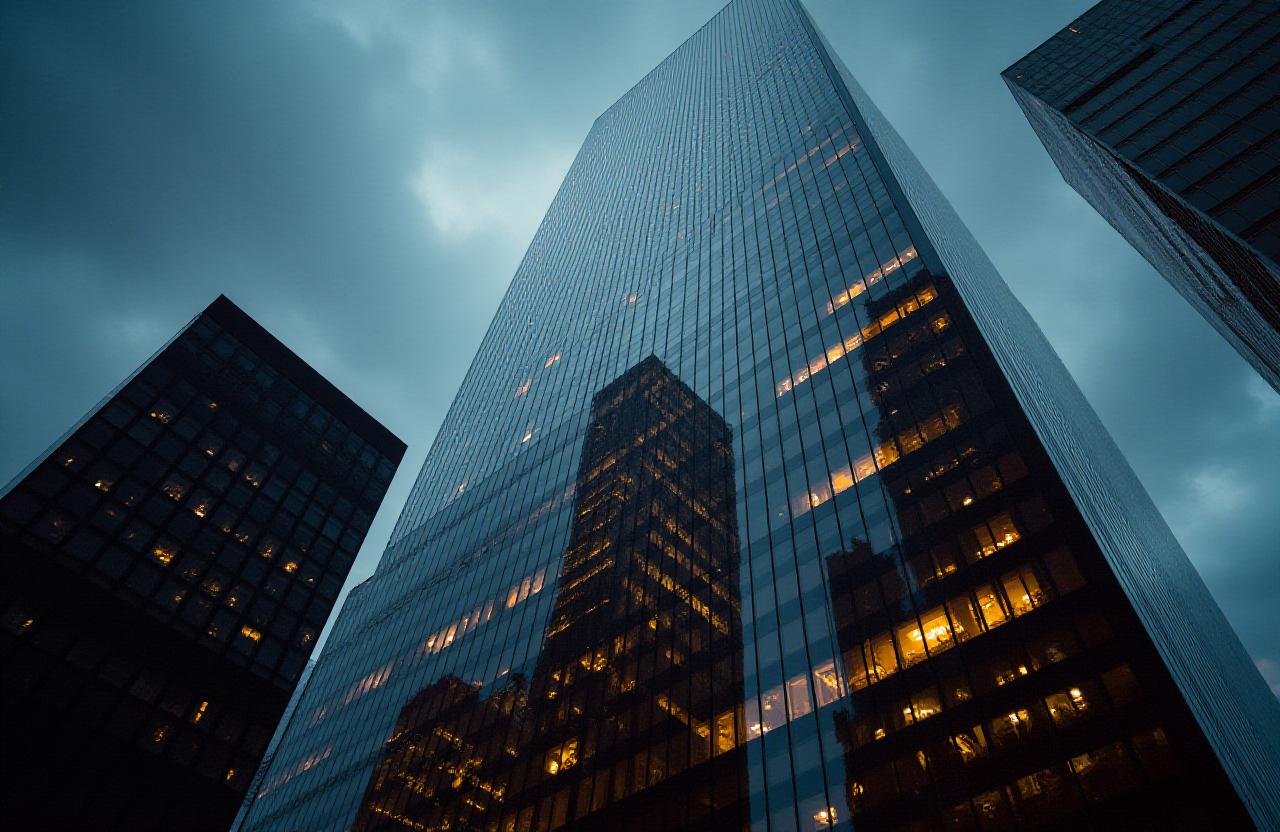 Sophisticated skyscraper reflecting New York skyline